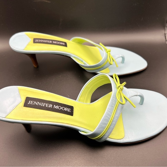 NWOT Jennifer Moore Women's Light Blue and Lime Sandals - Picture 4 of 5
